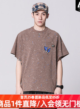 LNBR潮牌2023SS夏扎染短袖T恤2色入潮流百搭青年体恤oversize宽松