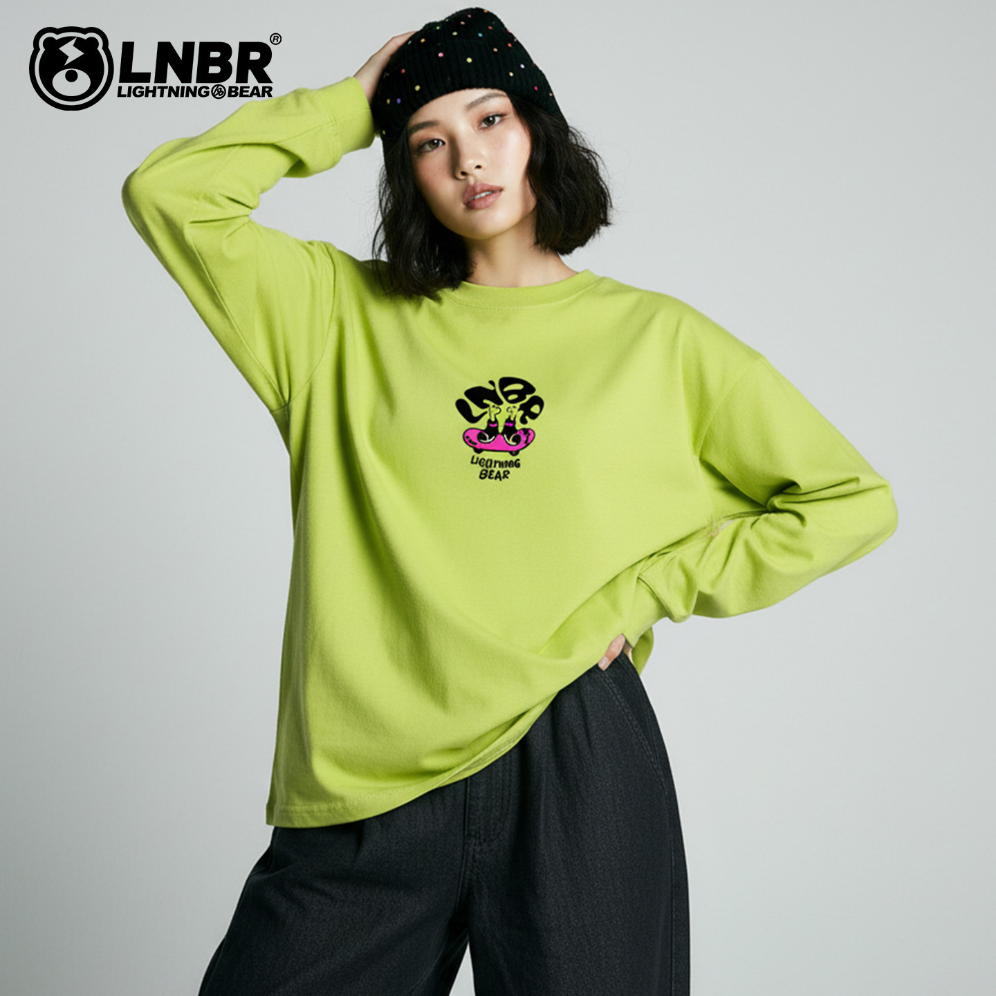 LIGHTNING BEAR印花落肩大码加长加大宽松型长袖T恤,男装,T恤,淘宝优惠券,粉丝福利购,淘宝优惠卷