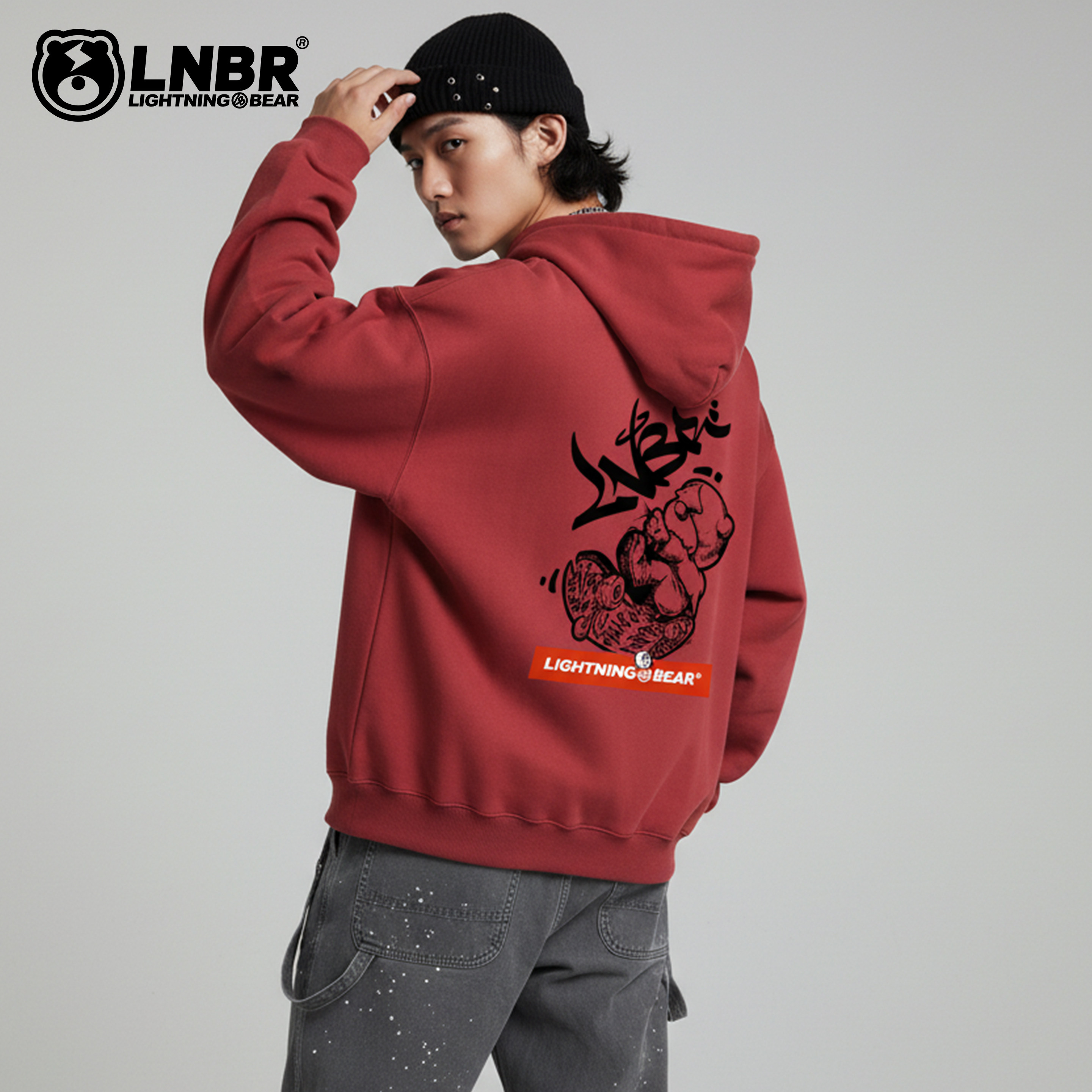 熊電大码加肥加大宽松型卫衣