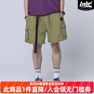 绿色休闲口袋工装 大码 短裤 街头嘻哈宽松五分裤 男美式 LNBR熊电夏季