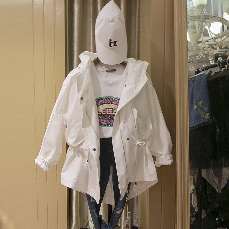 2020收腰抽绳chic小个子风衣女学生春秋短款韩版宽松百搭学生外套|ruв категории Женская одежда, ветровка - от Buy2taobao.com для оказания профессиональной услуги покупки агента Taobao