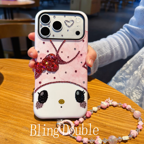 适用iPhone18ProMax水钻手机壳女款苹果17卡通美乐蒂15plus可爱16