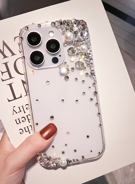 华为Mate80pro+镶钻手机壳Pura70高档女神P60带钻石闪Nova15奢华14水晶P50防摔保护套13荣耀500适用12新款400