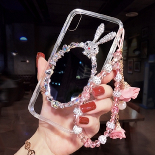 补妆镜子oppoReno10镶钻手机壳奢华Reno9pro+带钻石闪8se保护套防摔findx6全包A55网红女潮4透明3链A97软硅胶