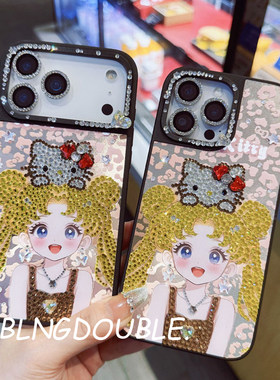 美少女iPhone17Pro Max卡通镶钻手机壳可爱女生苹果16带钻石闪15plus高档水晶14原创个性13时尚12网红同款潮