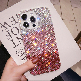 苹果17ProMax水钻手机壳奢华新款iPhone16高级满钻15plus带钻石闪13mini保护套14防摔12适用11全包软硅胶XR女