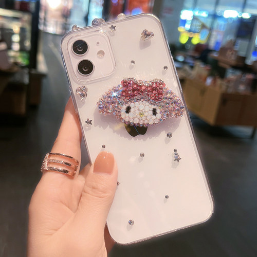 苹果18ProMax水钻手机壳全包iPhone17带钻石闪15plus适用13mini可爱卡通16美乐蒂14奢华12保护套11网红女透明