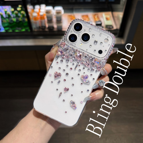 华为Pura90镶钻手机壳奢华女款Mate80Pro+奢华水钻时尚Pura70防摔P60全包Nova16带钻15适用14荣耀600潮500闪3