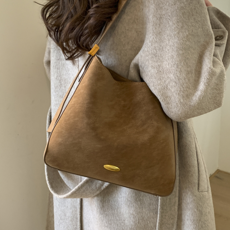 高级质感复古单肩腋下包女