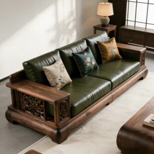 实木沙发宋式美学定制沙发客厅简约黑胡桃木新款接待白蜡木新中式