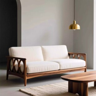 北美黑胡桃木家用沙发现代简约宋式美学实木客厅别墅禅意轻奢家具