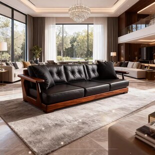 沙发客厅2026新款宋式风胡桃木直排现代高端实木接待家用小户型
