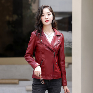 高端品质2026春季皮衣女休闲帅气机车皮夹克时尚百搭短款皮外套女