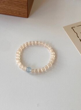 新中式椰椰奶冻蓝宝石猫眼手串小众品牌简约轻奢温柔系百搭手饰
