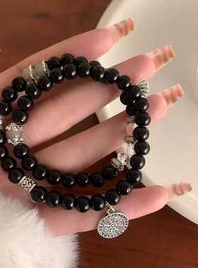 新中式山鬼花串珠双层手链