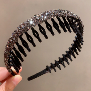 植绒压发头箍网红前额碎发刘海发箍洗脸带齿防滑发捆发卡夹子发饰