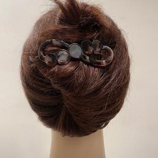 气质复古扭扭发夹女中国风后脑勺盘发一字抓夹发卡新款 高级感发饰