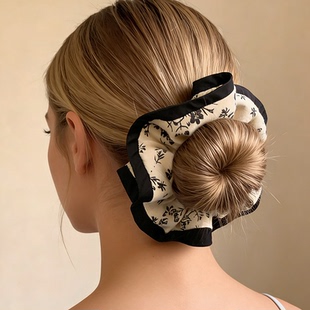 超大号碎花大肠发圈女2026新款 高级感头花发绳扎头发头绳皮套发饰