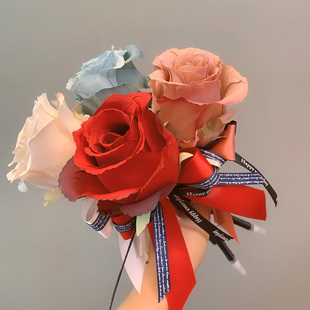 2022年玫瑰花笔七夕节仿真花送人礼物女情人节礼品签字笔圆珠笔新