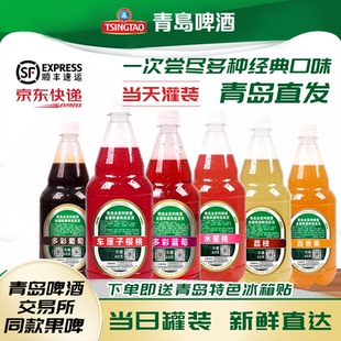 青岛特色青岛啤酒交易所同款果啤百香果荔枝水蜜桃葡萄蓝莓4斤