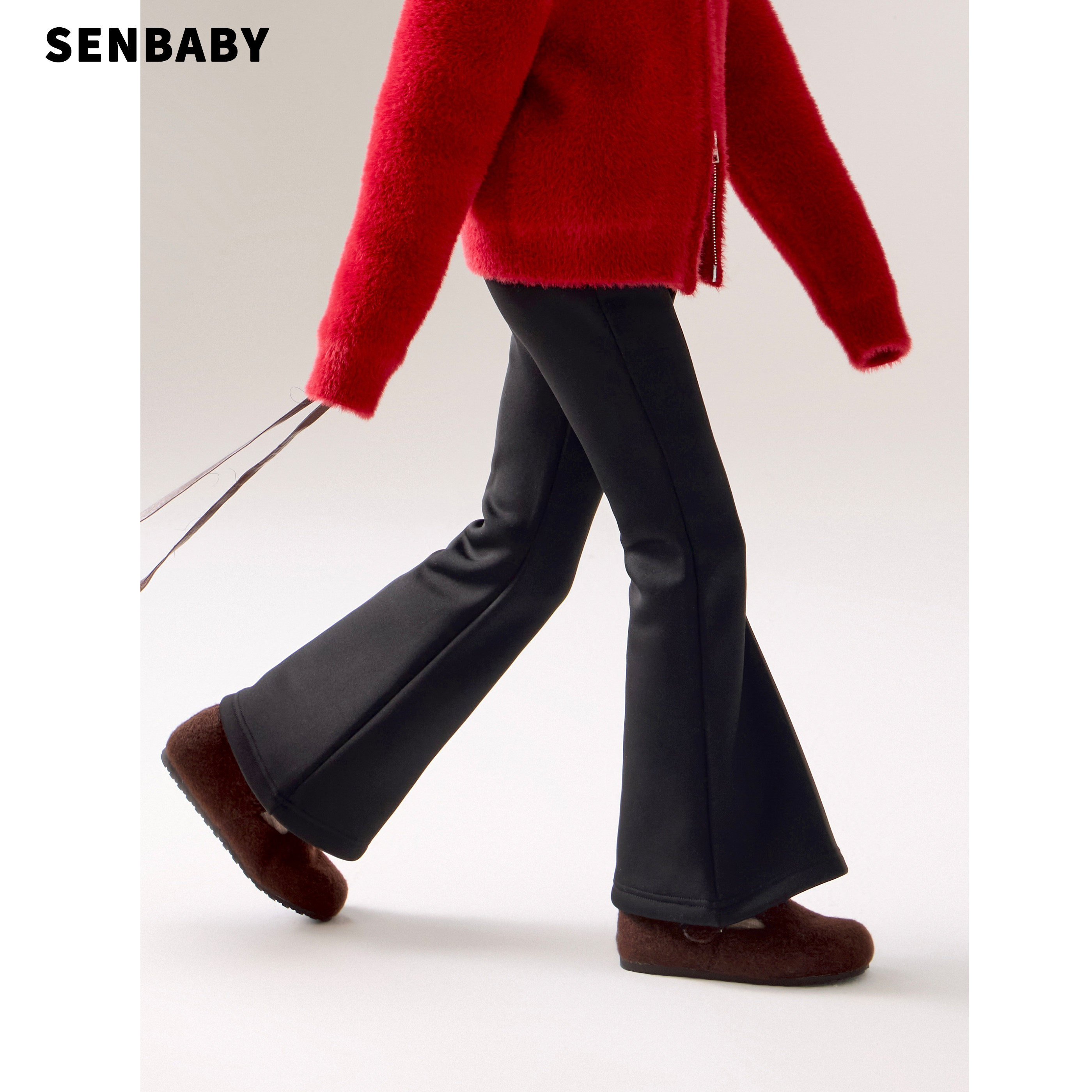 senbaby童装女童长裤2025秋冬新款儿童保暖修身喇叭裤,童装/婴儿装/亲子装,裤子,淘宝优惠券,粉丝福利购,淘宝优惠卷