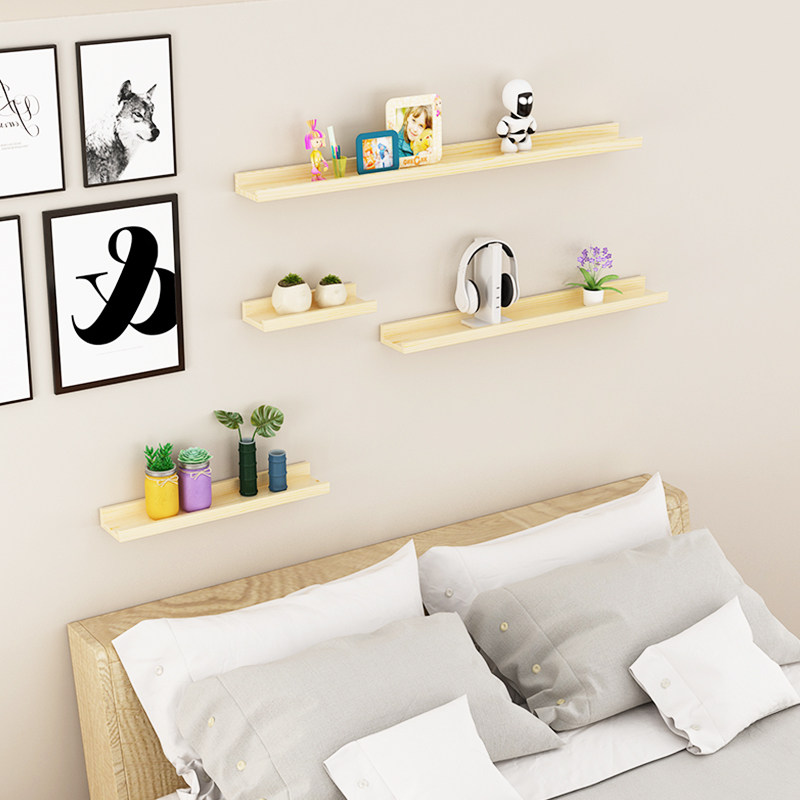 墙上置物架实木搁板餐客厅电视背景墙荣誉墙装饰奖杯相框一字隔板