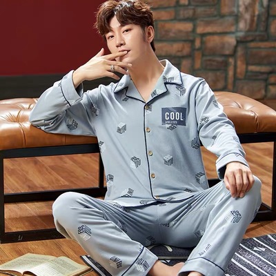 冬季纯棉家居服纯棉冬季长袖男士