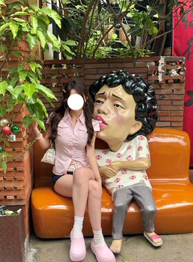 学院风韩系校供感百搭显瘦粉红色掐腰短袖纽扣衬衫夏季女学生上衣