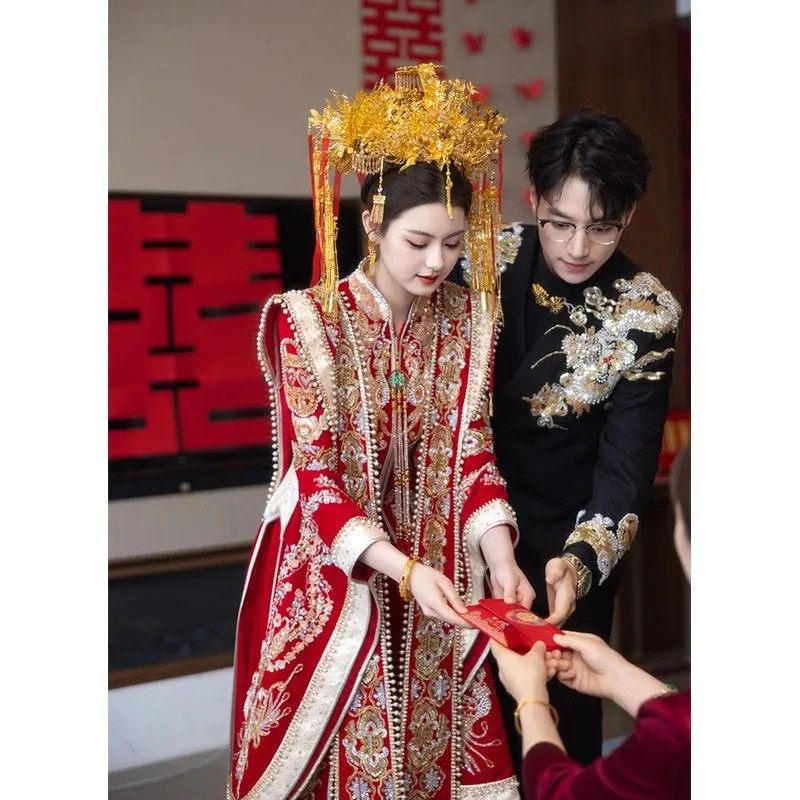 重工大码秀禾服婚服2025新款结婚嫁衣高级感新中式新娘服龙凤褂女