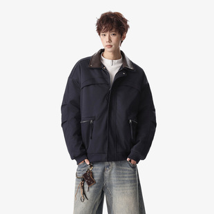 双层领情侣棉服感棉衣工装 男士 潮牌外套 新款 宅男社2025重磅冬装