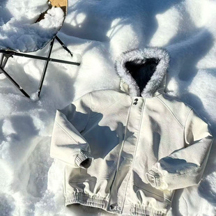 宅男社冬季新款男士荔枝皮狼座山雕棉服全毛连帽加厚夹克外套男感