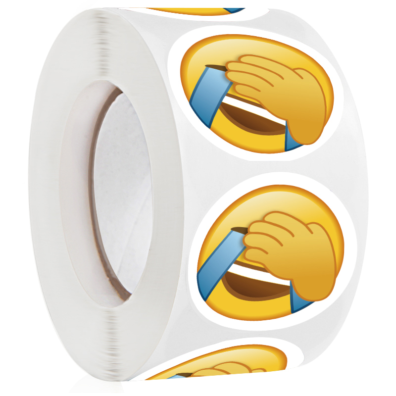 500张/卷捂脸表情包贴纸emoji表情脸贴哭笑不得搞怪手账贴画装饰-封面