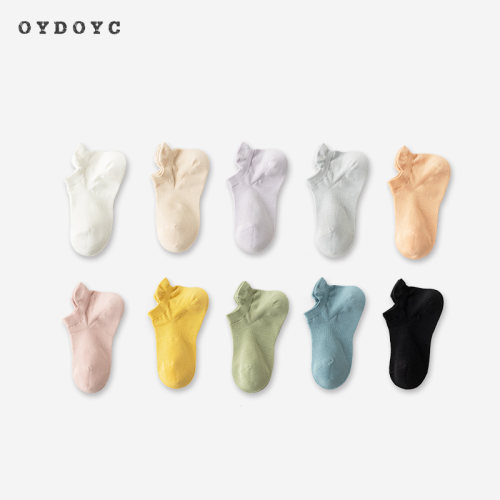OYDOYC 抗菌防臭无骨缝头低帮短袜女夏季网眼薄款浅口船袜不掉跟