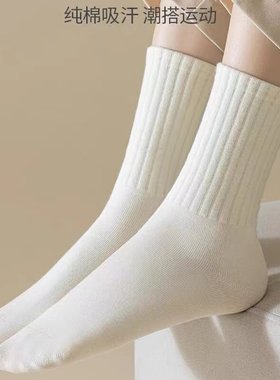 HROS秋冬袜子女中筒美拉德堆堆袜无骨纯色复古潮袜秋冬男女棉袜