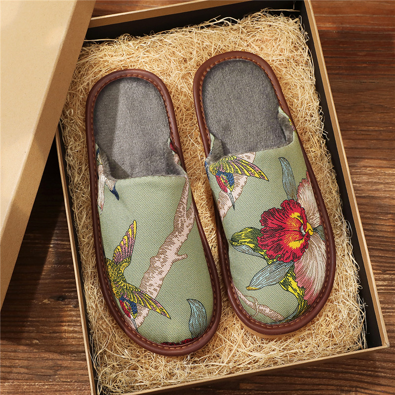 秋冬保暖防滑居家国潮冬款棉拖鞋