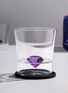 原创K9水晶钻石杯玻璃威士忌杯洋酒杯创意饮料杯水杯生日结婚礼物