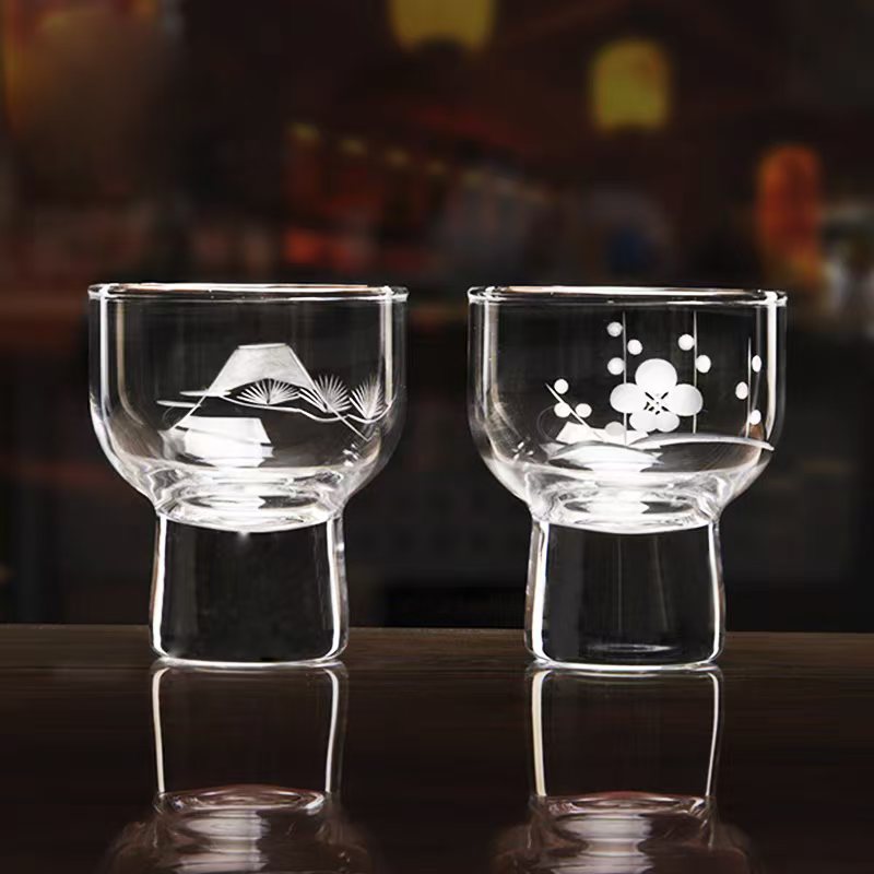 日本刻花清酒杯白酒杯手工