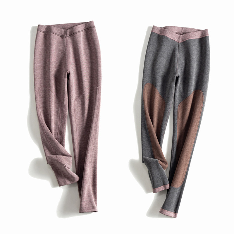 意大莱女士男士羊毛贴护身高腰加绒护膝保暖裤加肥加大码