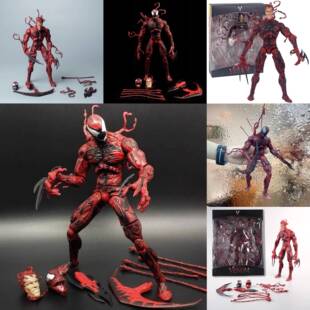 漫威SHF蜘蛛侠黑毒液屠杀模型盲盒可动人偶生日礼物玩具公仔手办