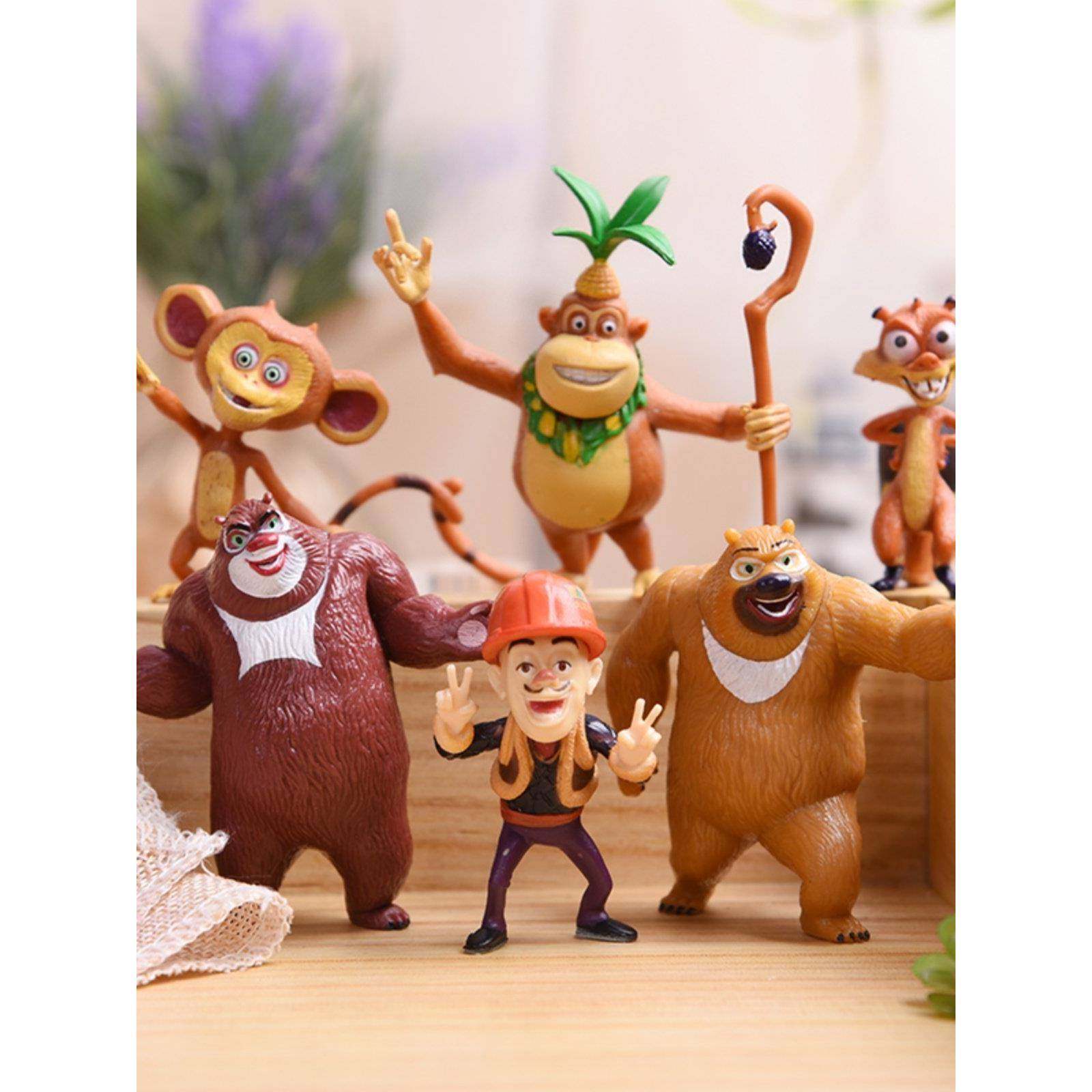 正版熊出没熊大熊二光头强吉吉毛毛公仔动物模型手办玩具儿童礼物