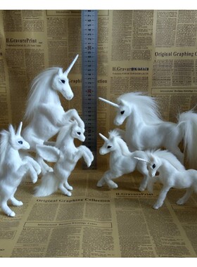 仿真马模型独角兽飞马象征纯洁