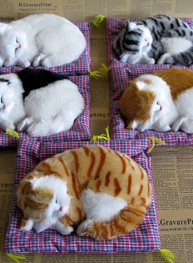 中号布垫猫皮毛工艺品