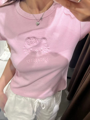 2026夏季新款韩版时尚百搭显瘦HelloKitty凯蒂猫印花短袖T恤女