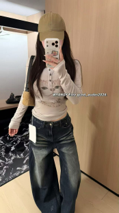 2026秋季新款猫咪印花长袖T恤女修身显瘦内搭可爱甜美减龄打底衫