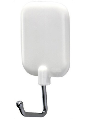 浴室墙壁白色塑料粘胶粘钩KM207厨房卫生间收纳挂钩承重2kg3只