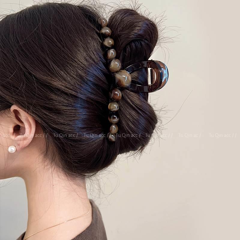 气质圆珠高级感盘发抓夹