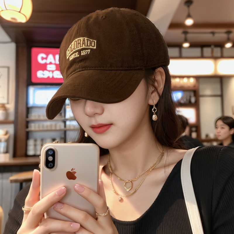 韩版刺绣软顶棒球帽女休