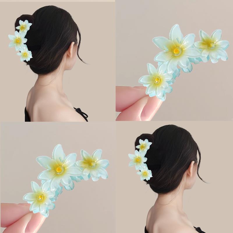 海洋之息！鲨鱼夹发夹女后脑勺盘发抓夹鸡蛋花头饰发饰高级感饰品