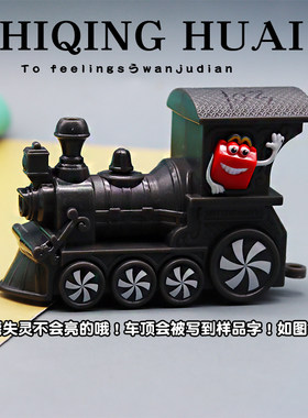 仿真老式复古铁皮火车头装饰摆件