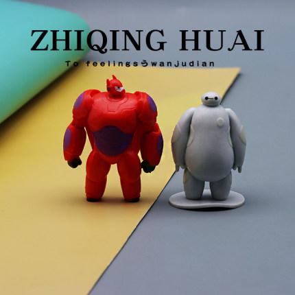 卡通动漫公仔大白一套机器人模型过家家玩具居家摆件儿童孩子礼物